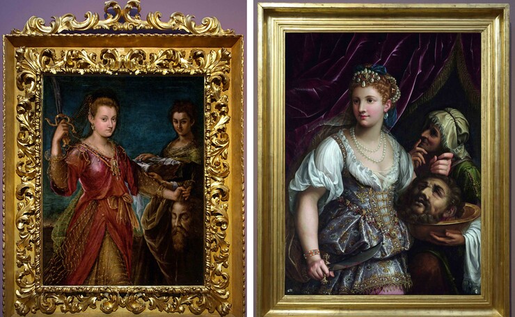 links: Lavinia Fontana, Judith mit dem Kopf des Holofernes, 1590-95 (Foto © Rainer K. Wick) rechts: Fede Galizia, Judith und Holofernes, 1601–10 (Foto © Rainer K. Wick)