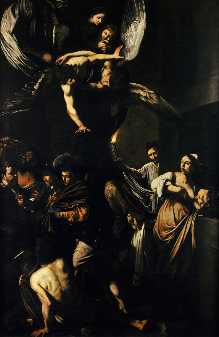 Caravaggio, Die sieben Werke der Barmherzigkeit, 1607, Kirche Pio Monte della Misericordia, Neapel © Wikimedia Commons