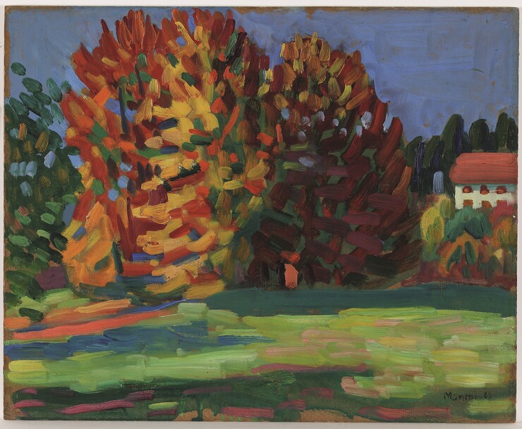 Gabriele Münter, Herbstbäume bei Tutzing, 1908, © VG Bild-Kunst, Bonn 2022